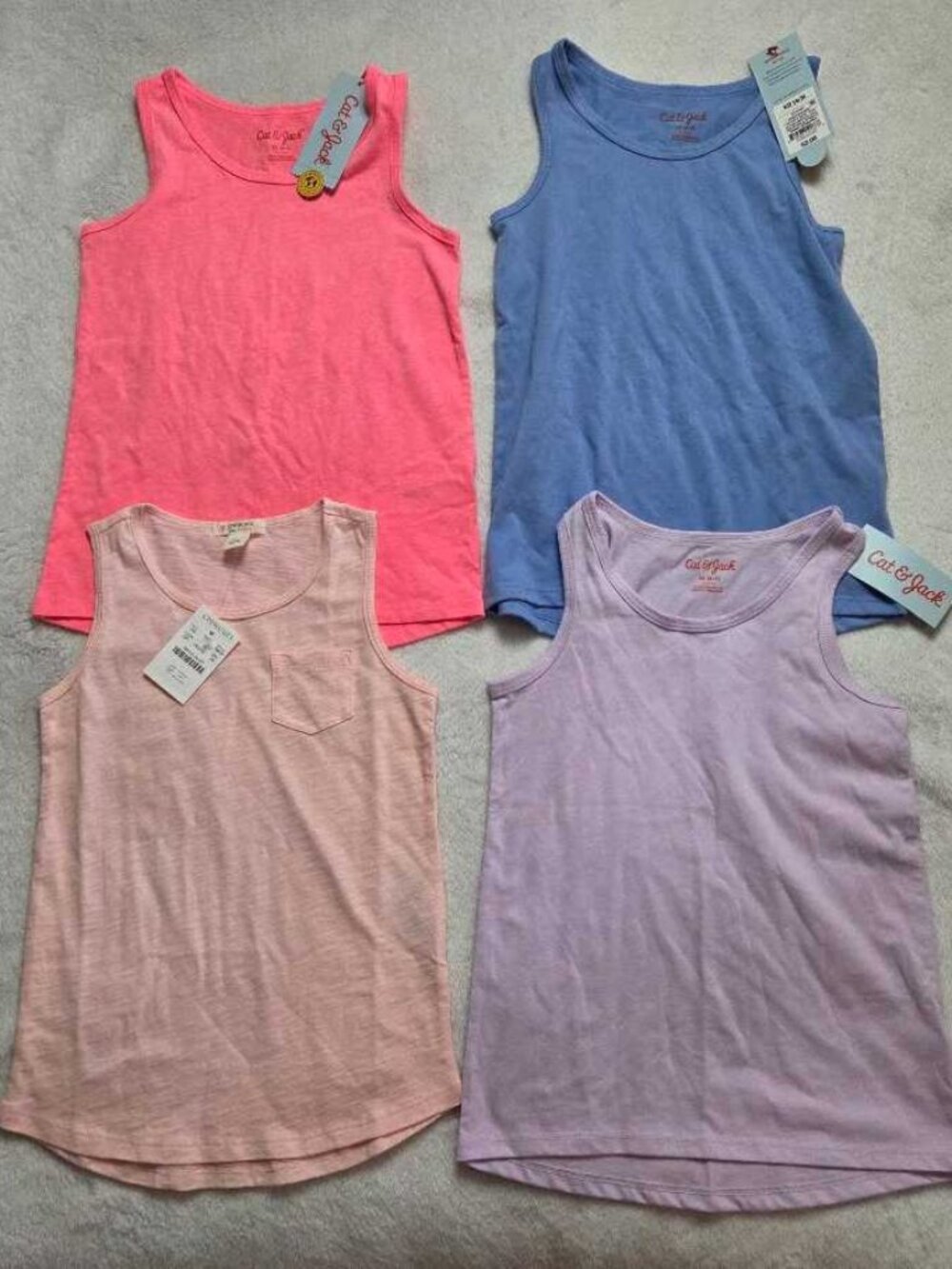 New girl's XS (4-5) Cat & Jack / Crewcuts J.Crew bundle of 4 tank tops shirts